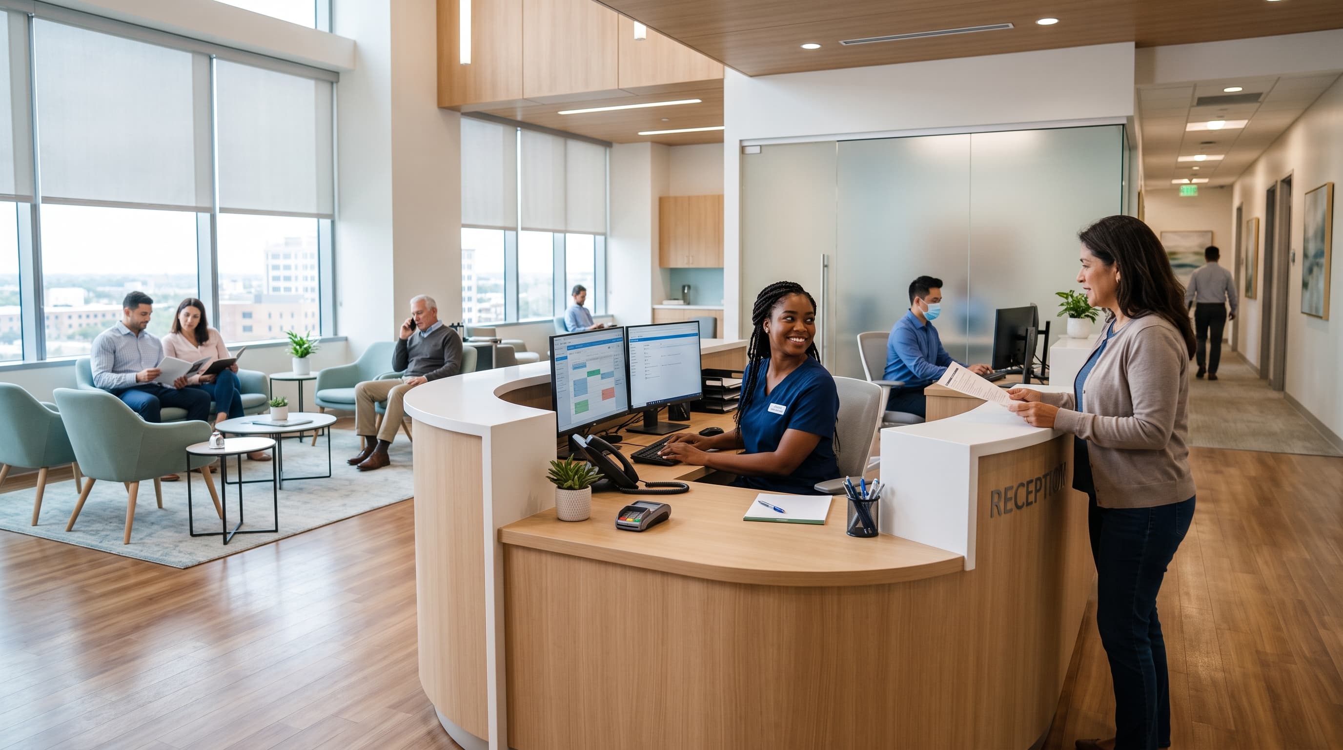 Front office team supporting patient scheduling and practice administration